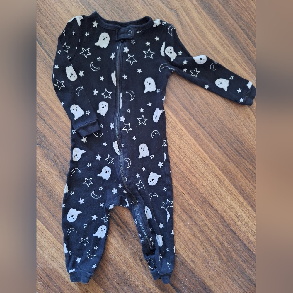 5/$20 Joe Fresh Ghost Print Kids Pj Footless Onsie Size 12-18M